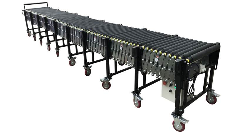 flexible powered rubber coated roller conveyor layout