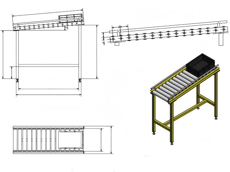 gravity roller conveyor layout
