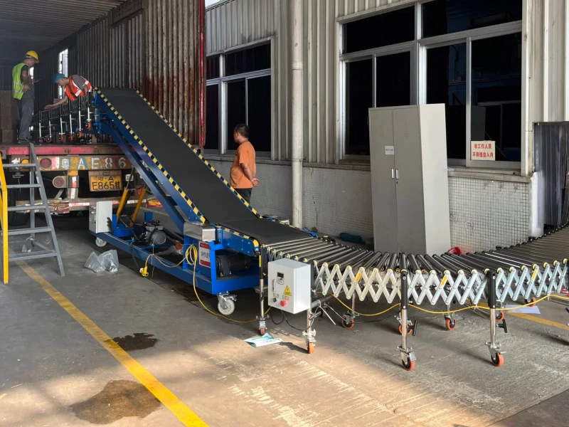 Flexible Roller Conveyor for Truck Loading and Unloading